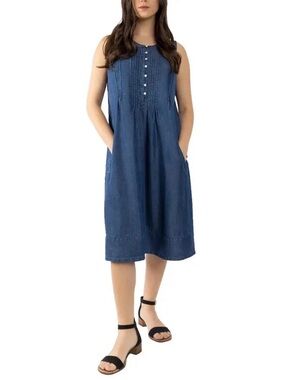 Coldwater Creek Women's Tencel Dress, Dark Blue, Size S New